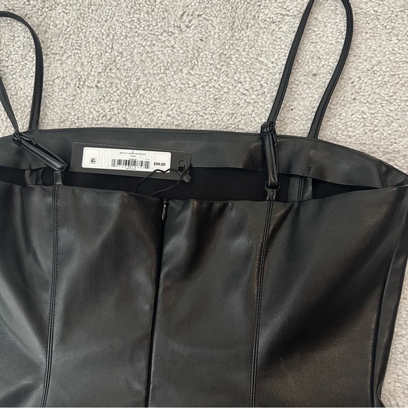 NWT Steve Madden black metallic vegan leather midi size M - Picture 9 of 9